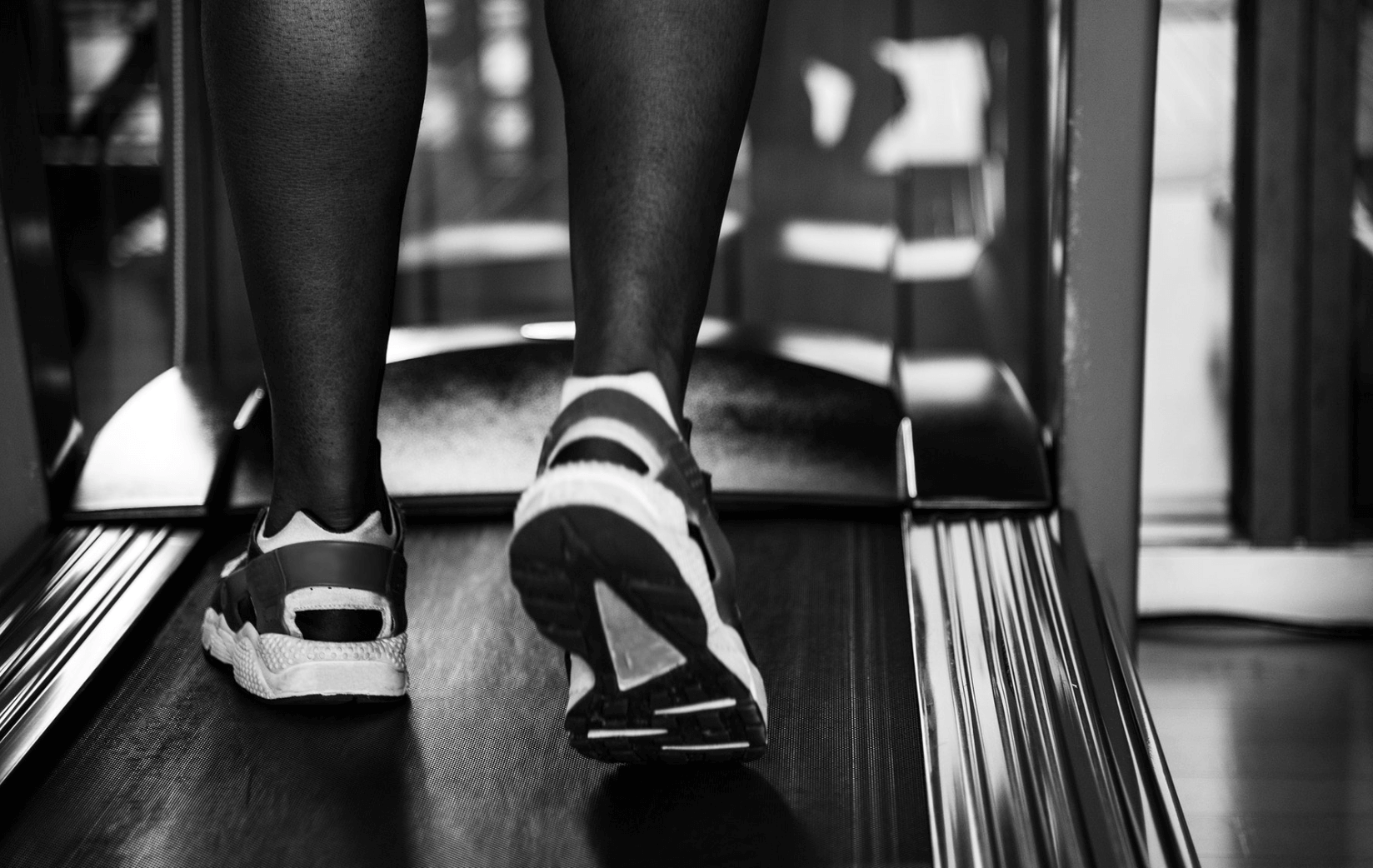 feet on the treadmill 